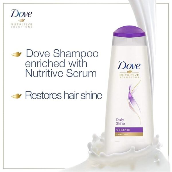 Dove Daily Shine Shampoo - For Dull And Frizzy Hair, Makes Hair Soft, Shiny And Smooth, 340 ml