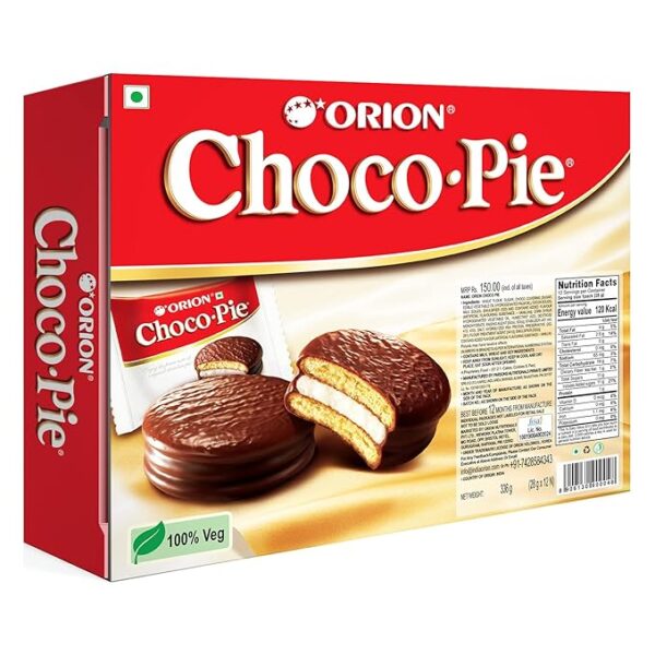 Orion Choco pies dipped in Hot Chocolate